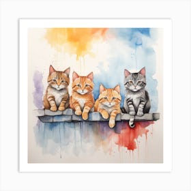 Kittens On The Wall Art Print