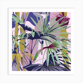 Palms And Banana Plants Square Art Print