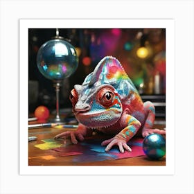 Colorful Chameleon Art Print