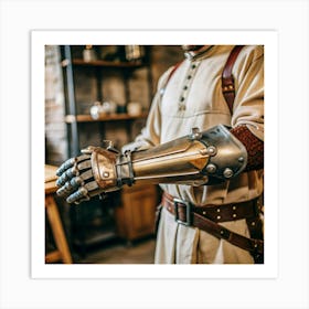 Closeup Of A Medieval Knight S Arm With Armor Art Print