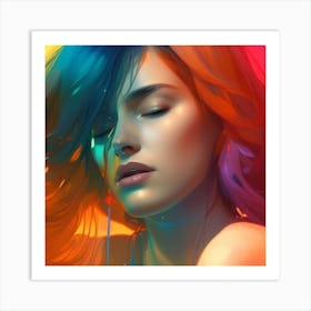 Colorful Girl Art Print