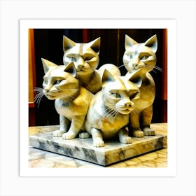 Four Cats Art Print