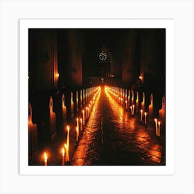 Lit Candles In A Church 1 Art Print