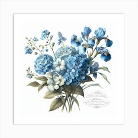 Blue Hydrangeas Art Print