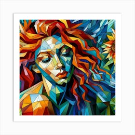 A beautiful woman, Cubism 2 Art Print