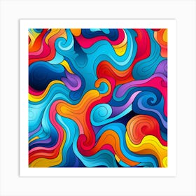 Abstract Colorful Wavy Pattern Background Art Print