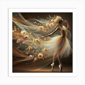 Ballerina With Flowers 1 Art Print