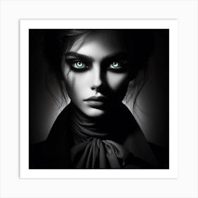 Woman With Green Eyes 6 Art Print