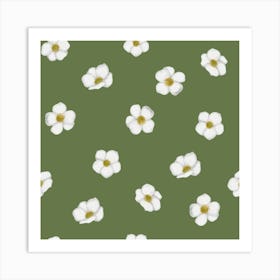 Dainty white flowers Art Print