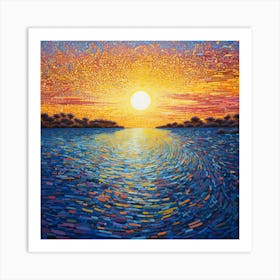 Sunset Over The Ocean 10 Art Print