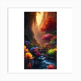 Waterfalls In The Forest Art Print