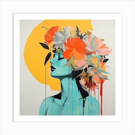 Woman With Flowers 1 Art Print