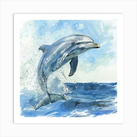 Dolphin Jumping Out Of Water Art Print