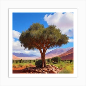 Lone Tree In The Desert Art Print