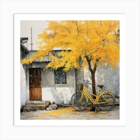 Yellow Bicycle Art Print