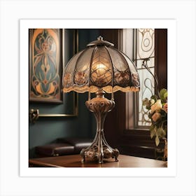 Nouveau Table Lamp Art Print