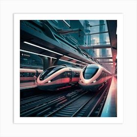 Futuristic Train Station Art Print