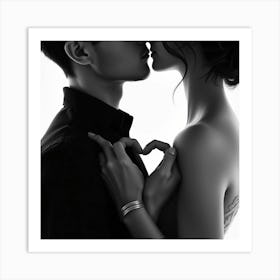 Couple Kissing 2 Art Print