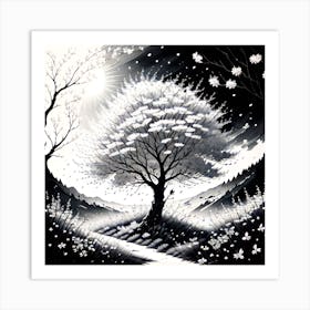 Tree In The Snow 1 Art Print