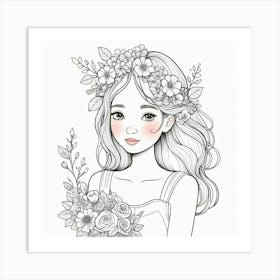 A flower girl Art Print