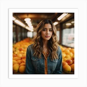 Asian Girl In A Market Art Print