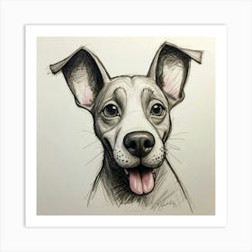 Dog Drawing Art Print