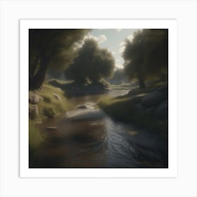 Stream In The Woods 25 Art Print