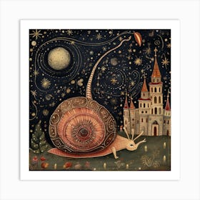 Snail In The Castle Art Print