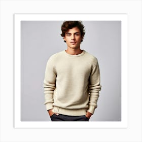 Mock Up Jumper Blank Plain Sweater Pullover Knit Cotton Wool Fleece Soft Comfy Cozy M (18) Art Print