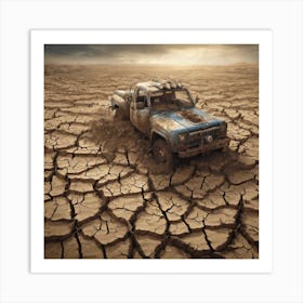 Truck In The Desert Art Print