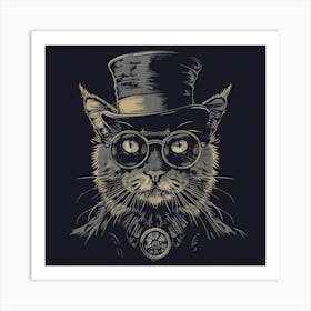 Steampunk Cat 45 Art Print