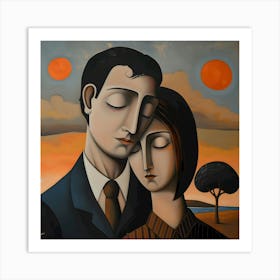 Eternal Embrace at Dusk. Art Print