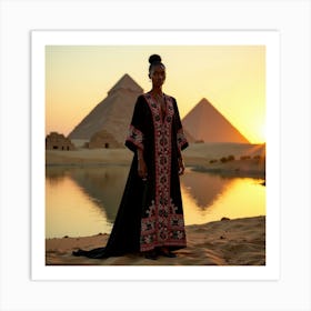 Egyptian Woman At Sunset 2 Poster