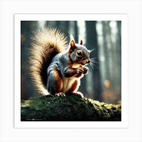 Squirrel In The Forest 50 Art Print