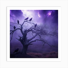 Crows On A Tree Art Print