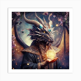 Dragon Holding A Crystal Art Print