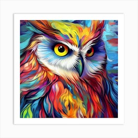 Colorful Owl 17 Art Print