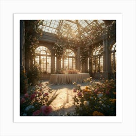 Roses In A Greenhouse Art Print