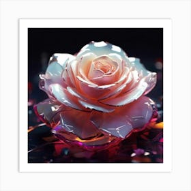 Rose On A Table Art Print