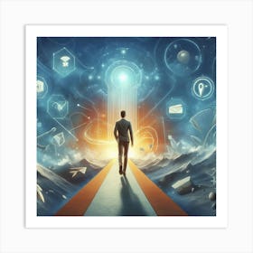 Futuristic Businessman Art Print