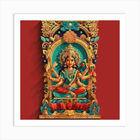 Durga Puja Themed Banner Texture With Goddess Du 1718397152 3 Art Print