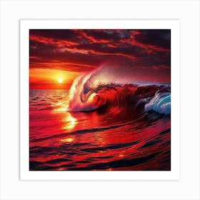 Sunset In The Ocean 8 Art Print