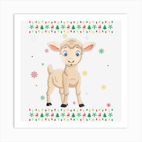 Matching Outfits For Holiday Party Sheep Ugly Christmas 1 Art Print