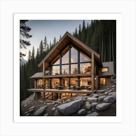 Cabin In The Mountains 3 Art Print