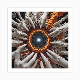 Hands Of Fire Art Print