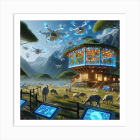 Futuristic Zoo Art Print