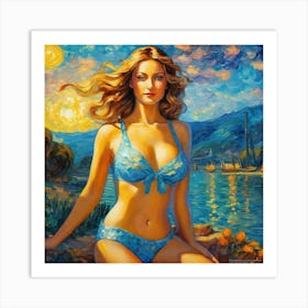 Woman In A Bikiniyy Art Print