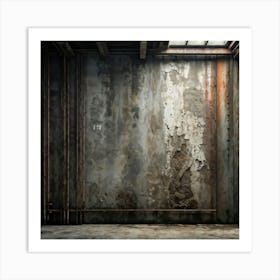 A Seasoned Concrete Wall Enduring The Test Of Time Under The Weight Of Distressed Textures Reveals (5) Art Print