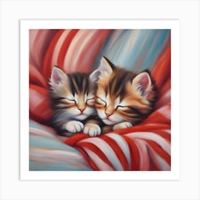 Kittens Sleeping Art Print