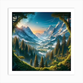 Forest In The Mountains 2 Art Print